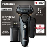 Panasonic Series 800 ES-LV97 Islak/kuru Tıraş Makinesi, Doğrusal Motorlu 5 Katlı Tıraş Başlığı, Temizleme ve Şarj Istasyonu Dahil, Siyah