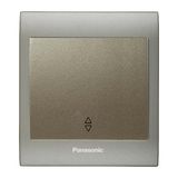 Panasonic Viko Panasonic Thea Blu Vavian Anahtar, Çerçeve Inox Matt+Dore, Kapak Dore