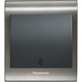 Panasonic Viko Panasonic Thea Blu Vavian Anahtar, Çerçeve Inox+Beyaz, Kapak Füme
