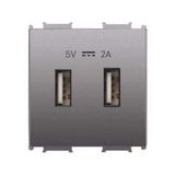 Panasonic Viko Panasonic Thea Modüler Antrasit USB Şarj Prizi Alt+Kapak 2m 5V-2A - WVTT22314AN-TR