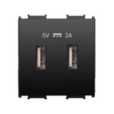 Panasonic Viko Panasonic Thea Modüler Siyah USB Şarj Prizi Alt+Kapak 2m 5V-2A - WVTT22314BL-TR