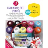 Panç Nakış Seti (punch) 13 Parça-iğne-ip-yapıştırıcı-kasnak