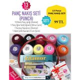 Panç Nakış Seti (Punch) 13 Parça-Iplik-Iğne-Yapıştırıcı-Çelik Kasnak