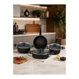PanCity 7 Parça Granit Tencere Seti 20-24 cm Derin Tencere 24 cm Tava 26 cm Basık Tencere Takım