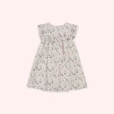 Panço Dress Standart Elbise Kız Çocuk Çiçek Desenli Elbise Beyaz