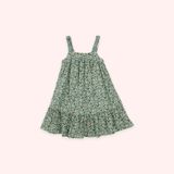 Panço Dress Standart Elbise Kız Çocuk Desenli Elbise Yeşil