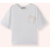 Panço Erkek Bebek Asimetrik Cep Detaylı Ekru Tişört - 3 Yaş