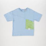 Panço Erkek Bebek Cepli T-Shirt - Mavi - 0 - 6 Ay