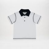 Panço Erkek Bebek Kontrast T-Shirt - 6 - 12 Ay - Beyaz