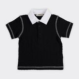 Panço Erkek Bebek Kontrast T-Shirt Yumuşak Doku ve Canlı Renklerle 1-2 Yaş Arası Çocuklar İçin - Siyah - 6 - 12 Ay