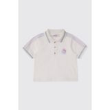 Panço Erkek Bebek Mavi Tişört Kısa Kol Günlük Stil Polo Yaka Örme Kumaş 0 - 6 Ay