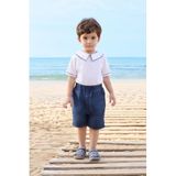 Panço Erkek Bebek Yaka Detaylı Beyaz Tişört 5 Yaş (110 cm)
