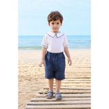 Panço Erkek Bebek Yaka Detaylı Beyaz Tişört - 5 Yaş