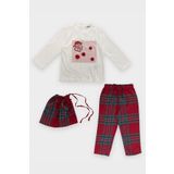 Panço Erkek Bebek Yılbaşı Temalı Kırmızı Pijama Takımı