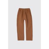 Panço Erkek Çocuk Beli Lastikli Müslin Kahve Pantolon - Kahverengi - 6 Yaş