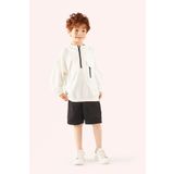 Panço Erkek Çocuk Kapüşonlu Ekru Sweatshirt