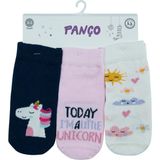 Panço Kız Bebek 3'lü Soket Çorap Set - Renkli - 0 - 6 Ay