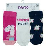Panço Kız Bebek 3'Lü Soket Çorap Set - Renkli - 1 - 2 Yaş