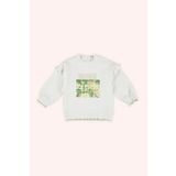 Panço Kız Bebek Baskılı Beyaz Sweatshirt