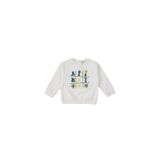Panço Kız Bebek Baskılı Ekru Sweatshirt