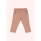 Panço Kız Bebek Beli Lastikli Gül Pantolon