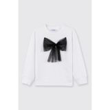 Panço Kız Bebek Beyaz Sweatshirt
