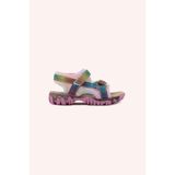 Panço Kız Bebek Cırt Cırt Detaylı Pembe Sandalet