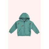 Panço Kız Bebek Fermuarlı Yeşil Sweatshirt