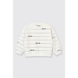 Panço Kız Bebek Fiyonk Desenli Ekru Sweatshirt