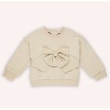 Panço Kız Bebek Fiyonk Detaylı Sweatshirt - Bej - 6 - 12 Ay