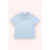 Panço Kız Bebek Kısa Kollu Mavi Tişört 0-6 Ay (56-62 cm)