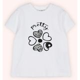 Panço Kız Bebek Nakışlı Beyaz Tişört - 6 - 12 Ay