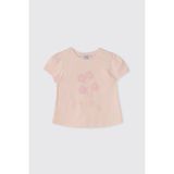 Panço Kız Bebek Sim Baskılı Pudra Tişört - Pembe - 6 - 12 Ay