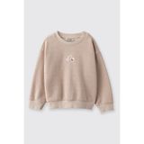 Panço Kız Bebek Sim Detaylı Nakışlı Bej Sweatshirt