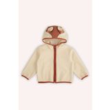 Panço Kız Bebek Tilki Kulaklı Peluş Bej Sweatshirt