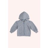 Panço Kız Bebek Yumuşak Dokulu Fermuarlı Mavi Sweatshirt