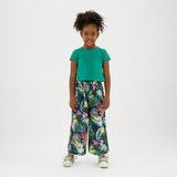 Panço Kız Çocuk Arkası Pencere Detaylı T-Shirt - Mat Yeşil - 4 Yaş
