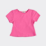 Panço Kız Çocuk Arkası Pencere Detaylı T-Shirt - Pembe - 4 Yaş