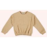 Panço Kız Çocuk Bej Sweatshirt Düz Desenli Truvakar Kol ile Rahat ve Şık Seçim - 4 Yaş