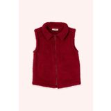 Panço Kız Çocuk Bordo Peluş Yelek