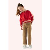 Panço Kız Çocuk Cepli Camel Kot Pantolon