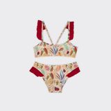 Panço Kız Çocuk Çiçek Desenli Bikini