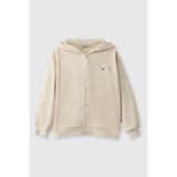 Panço Kız Çocuk Fermuarlı Kalp Detaylı Bej Sweatshirt