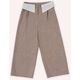 Panço Kız Çocuk Kahve Düğmeli Pantolon - Kahverengi - 6 Yaş