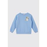 Panço Kız Çocuk Mavi Sweatshirt