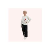 Panço Kız Çocuk Nakış Detaylı Ekru Sweatshirt