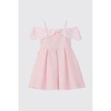 Panço Kız Çocuk Pembe Parti Elbisesi