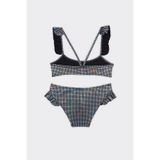 Panço Kız Çocuk Pul Desenli Pembe Bikini