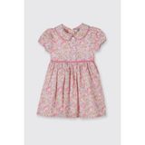 Panço Liberty Kumaş Çiçek Desenli Kız Çocuk Elbise - 2 Yaş - Pembe