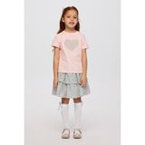 Panço Liberty Kumaş Kısa Kollu Kız Çocuk Tişört - Pembe - 3 Yaş